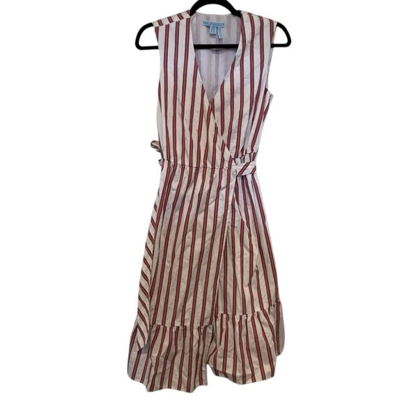 Draper James Stripe Faux Wrap Tank Dress Size 4 - Picture 3 of 10